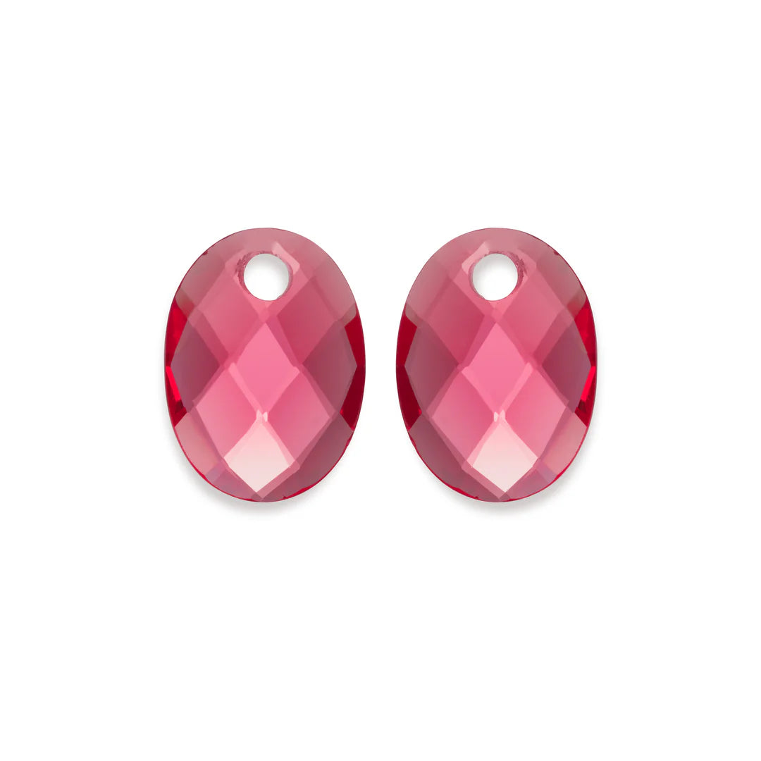 SPARKLING Earstones Emerald Cut Fuchsia Quartz