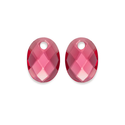 SPARKLING Earstones Emerald Cut Fuchsia Quartz