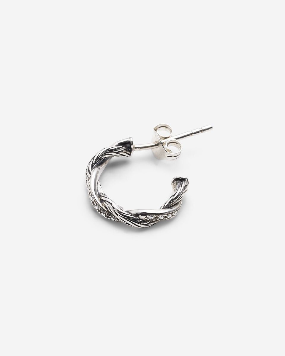 BUDDHA TO BUDDHA HOOP SET KATJA TWIST DIAMANT ZILVER SET