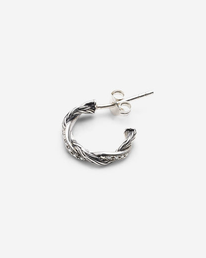 BUDDHA TO BUDDHA HOOP SET KATJA TWIST DIAMANT ZILVER SET