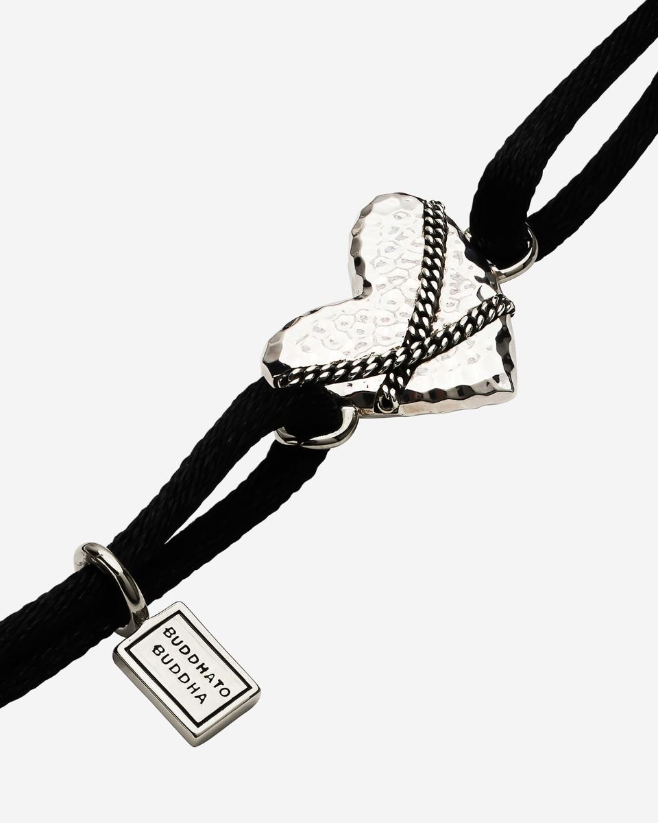 BUDDHA TO BUDDHA KOORD ARMBAND HART ZILVER ZWART