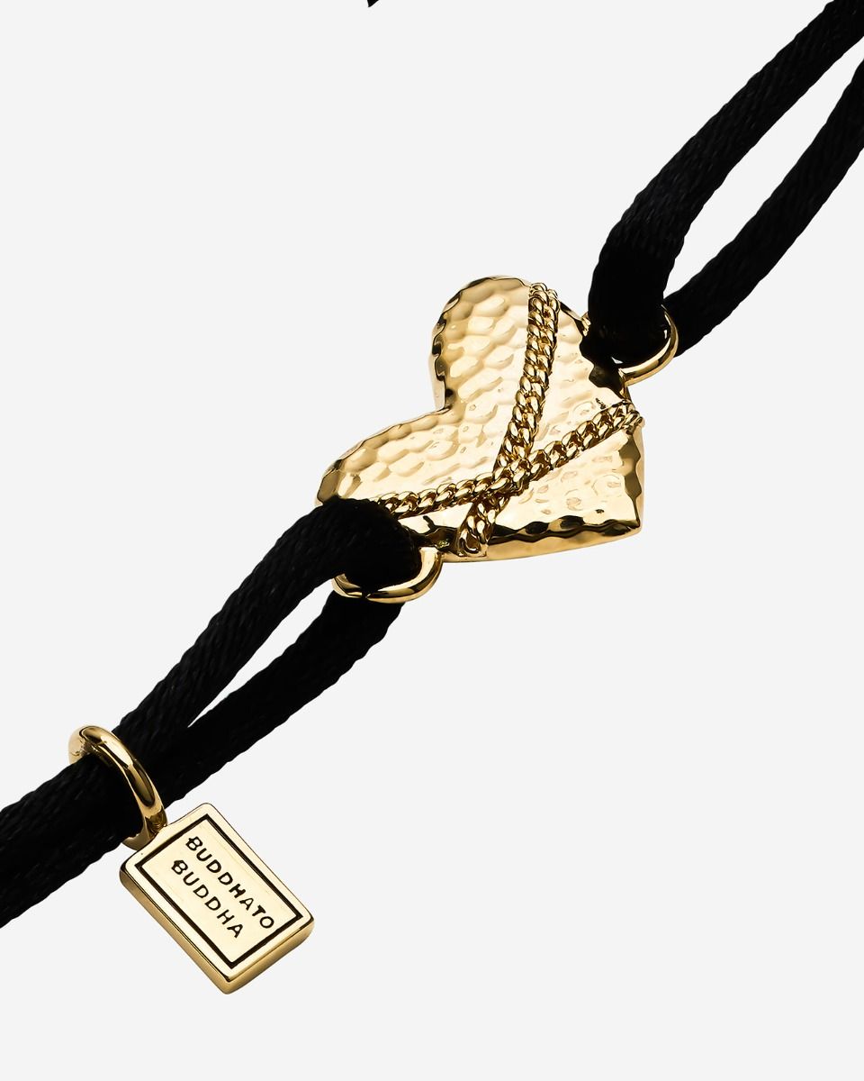 BUDDHA TO BUDDHA KOORD ARMBAND HART ZILVER VERGULD ZWART