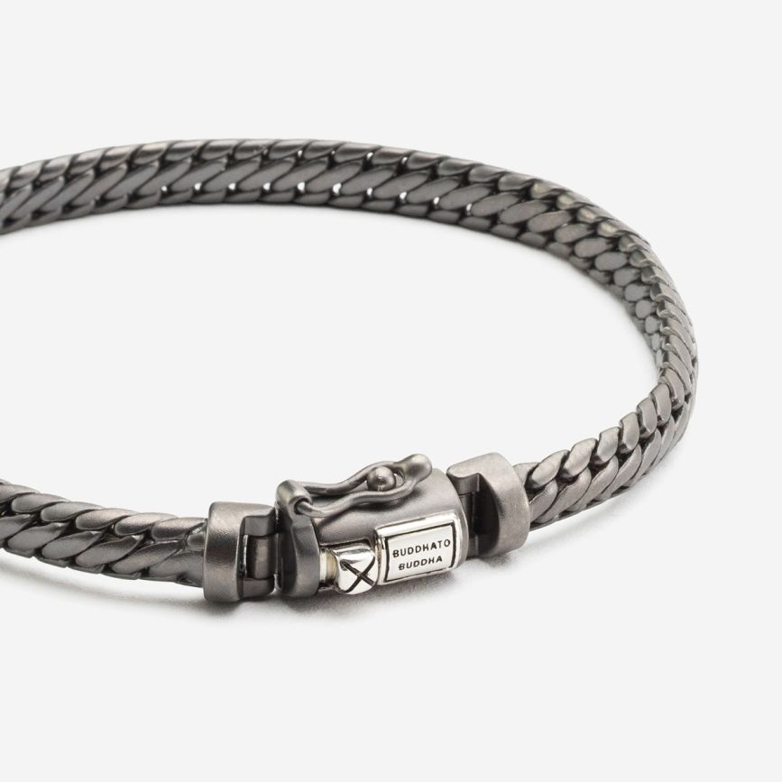 BUDDHA TO BUDDHA BEN MINI BLACK RHODIUM ZILVER ARMBAND