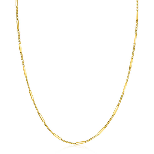 ZINZI zilver verguld gourmet ketting 45cm