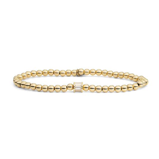 SPARKLING Bracelet Baguette Cylinder White CZ Gold