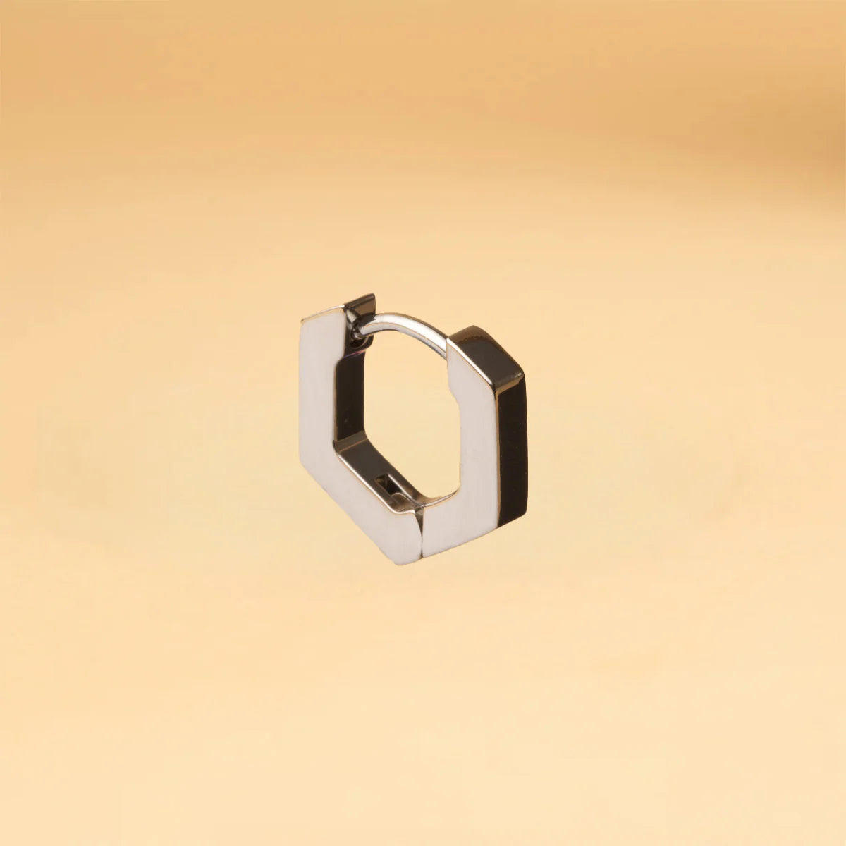GEMINI Dexter Volledig titanium zeshoekige oorbellen one piece