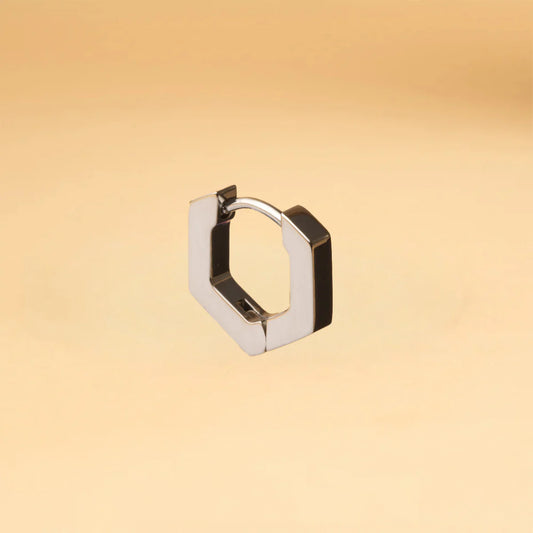 GEMINI Dexter Volledig titanium zeshoekige oorbellen one piece