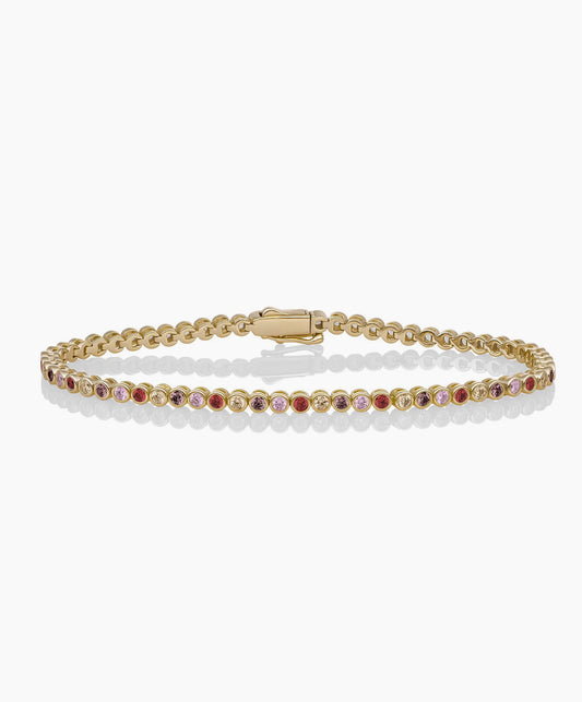 SPARKLING TENNIS ARMBAND MULTICOLOURED ZIRCONIA