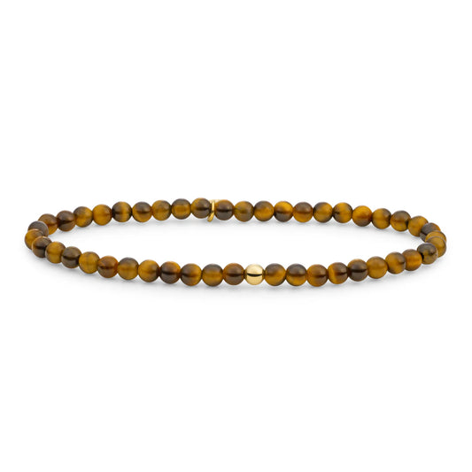 SPARKLING Bracelet Tiger Eye Saturn Small Gold 4MM