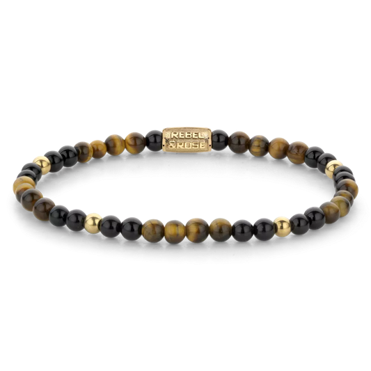 Rebel & Rose Armband Mix Tiger Black 4MM