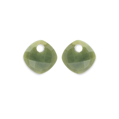 SPARKLING Earstones Cushion Cut Southern Jade