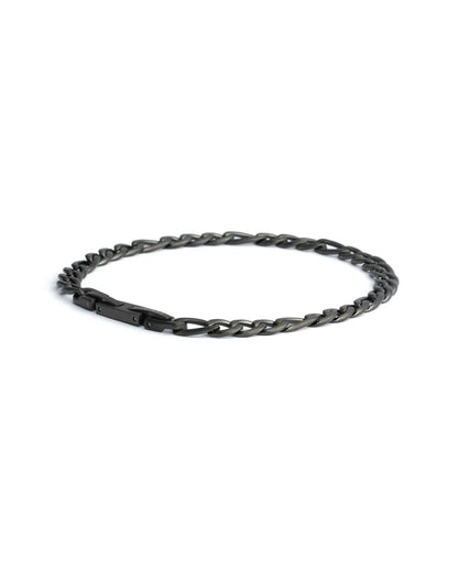 GEMENI FLORTIS FIGARO ARMBAND 5MM MET ZWARTE AFWERKING