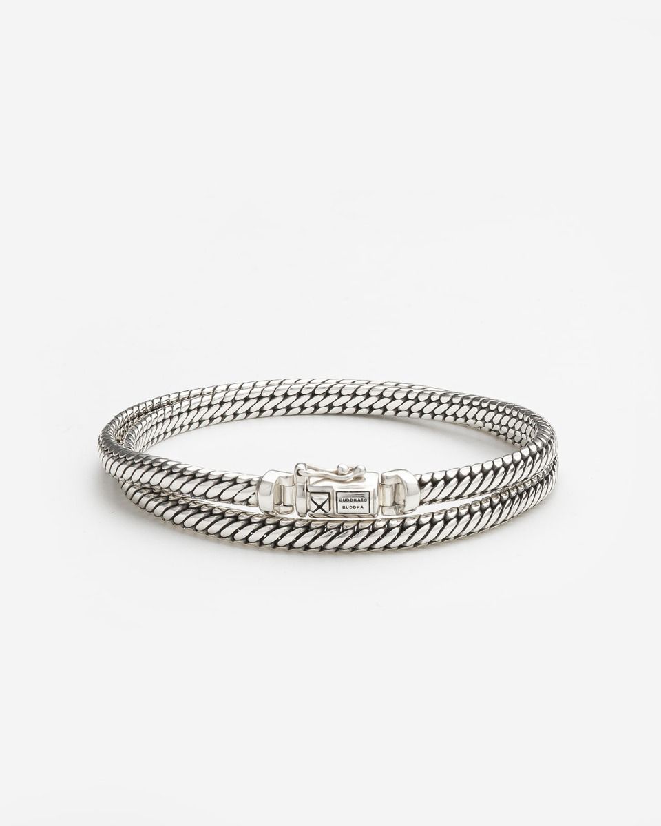 BUDDHA TO BUDDHA BEN MINI DOUBLE ARMBAND ZILVER