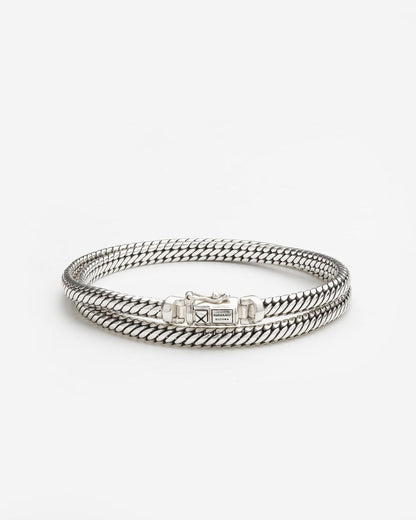 BUDDHA TO BUDDHA BEN MINI DOUBLE ARMBAND ZILVER