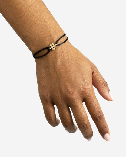 BUDDHA TO BUDDHA CORD BRACELET ENDLESS KNOT 14KT GOLD