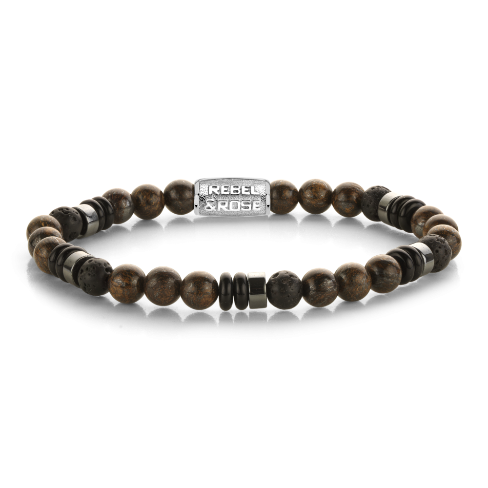 Rebel & Rose Armband Variations Brown Forest  6mm