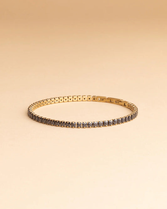 GEMINI Luxus 3mm Goud-Zwart tennisarmband
