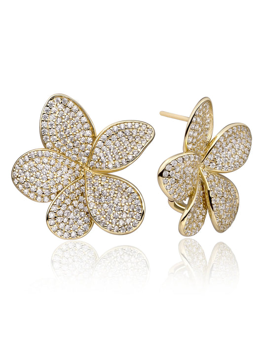 SPARKLING EARRINGS | FLORA PUSH BACK EARRINGS - CZ
