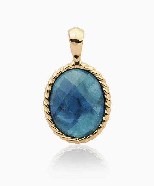 SPARKLING TWIST PENDANT OCEAN TOPAZ QUARTZ