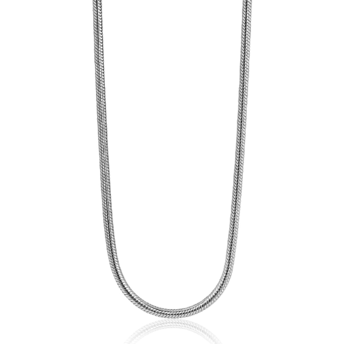 ZINZI Ketting zilveren slangen collier 1,5mm breed ZISL15 50 CM