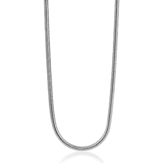 ZINZI Ketting zilveren slangen collier 1,5mm breed ZISL15 50 CM