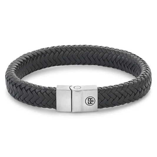 Rebel & Rose armband Full Metal Herringbone Black Matt