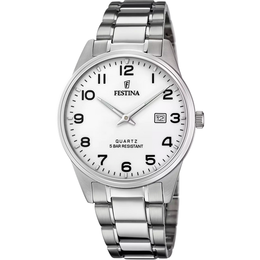 FESTINA HEREN WIT CLASSICS STAAL HORLOGE ARMBAND F20511/1