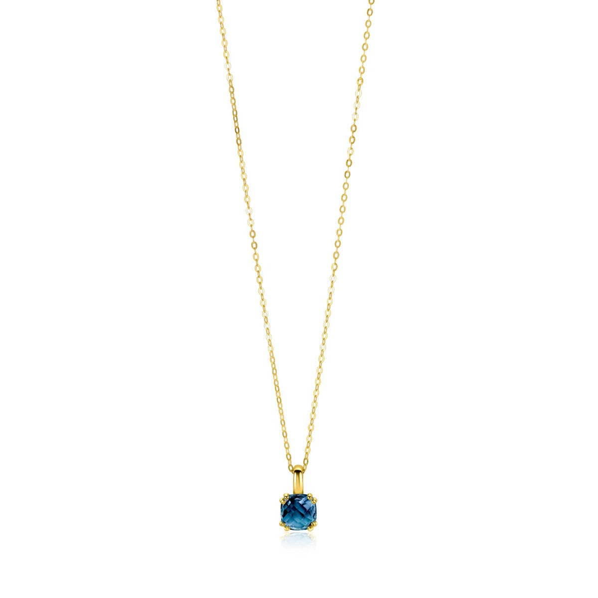 ZINZI GOLD 14 KARAAT GOUDEN KETTING MET LONDEN TOPAAS 40-43CM