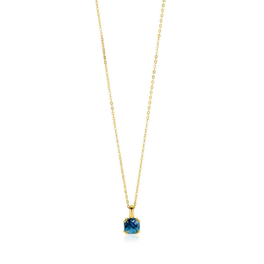 ZINZI GOLD 14 KARAAT GOUDEN KETTING MET LONDEN TOPAAS 40-43CM