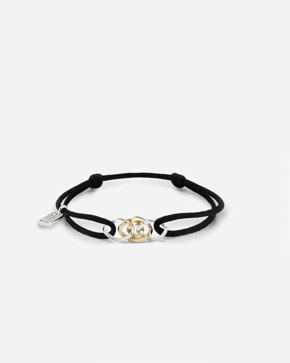 BUDDHA TO BUDDHA NATHALIE CORD BICOLOR BLACK 14KT/ZILVER