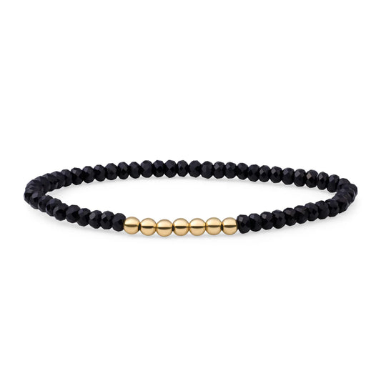 SPARKLING Bracelet Onyx 4MM Reverse Universe Gold Plated