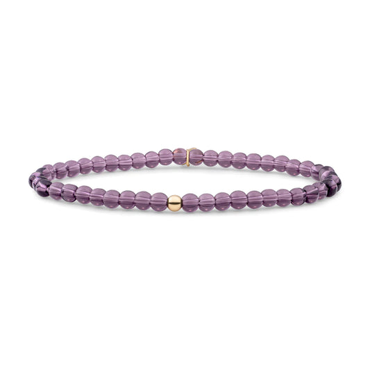 SPARKLING Bracelet Purple Pink Quartz Saturn Small Gold 4MM