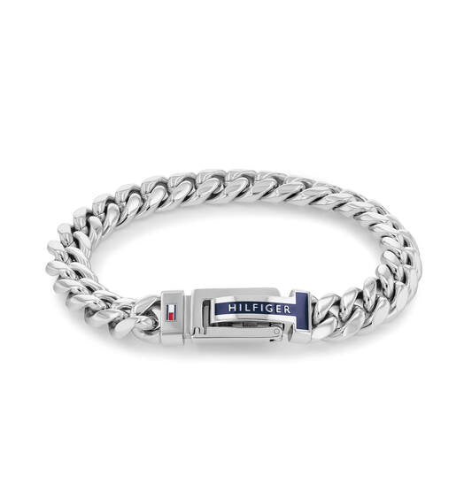 Tommy Hilfiger Roestvrijstalen schakel armband verstelbaar tot 21 cm