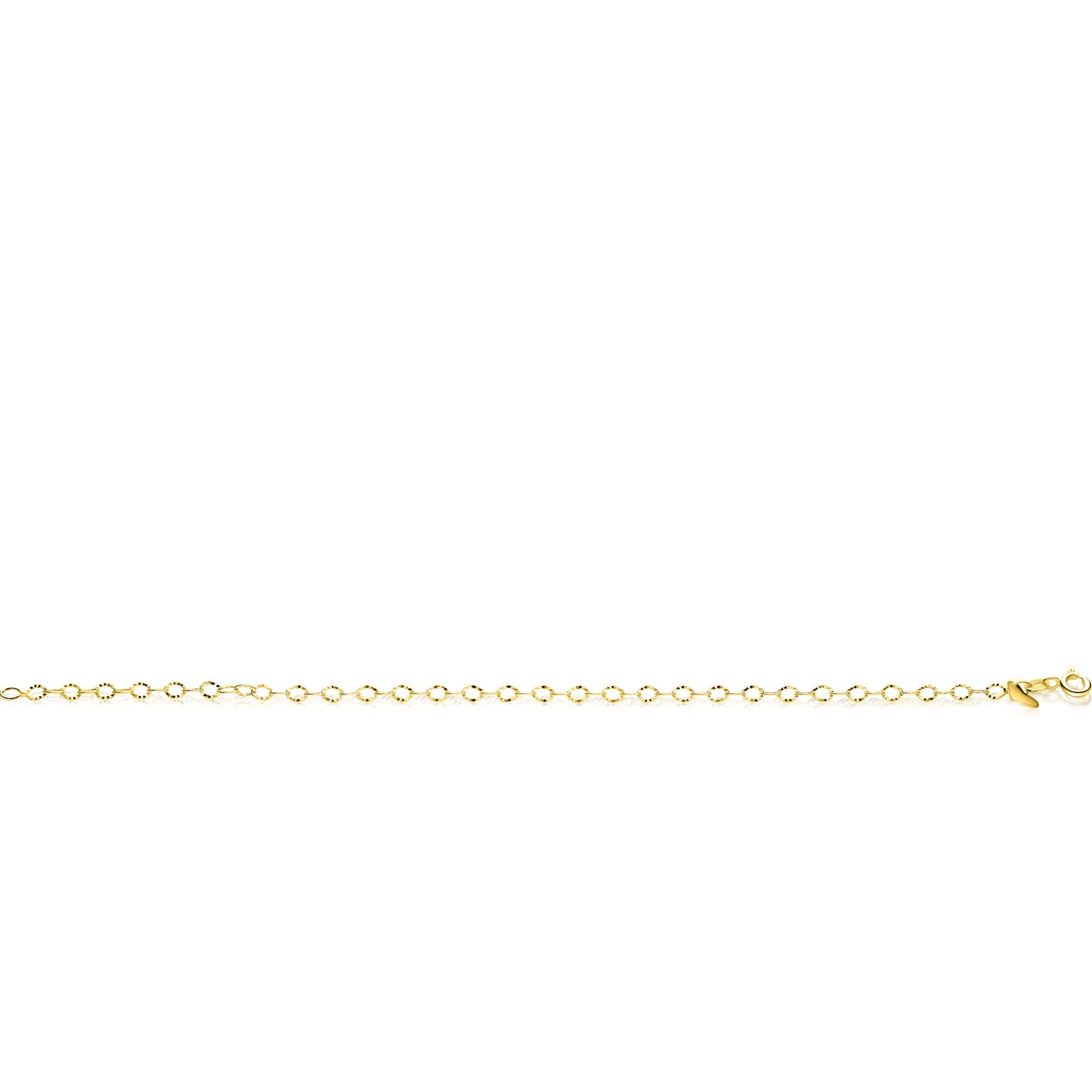 ZINZI Gold 14 krt gouden armband met bewerkte ovale schakels 3mm breed 19cm ZGA538