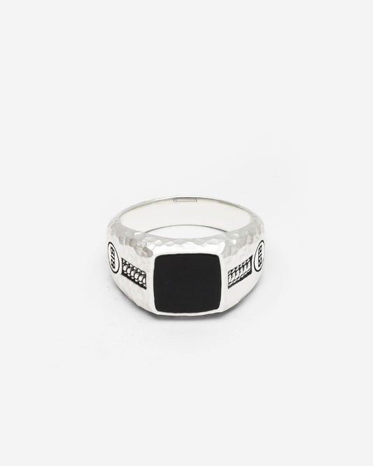 BUDDHA TO BUDDHA TANGGUH SMALL RING ONYX ZILVER