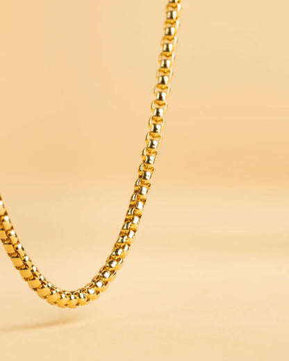 GEMENI VITO BOXEL KETTING 3MM MET GOUDEN AFWERKING