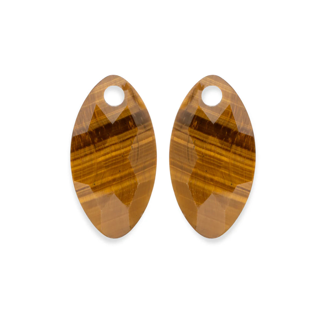 SPARKLING Earstones Leaf Tiger Eye Earleaf Small