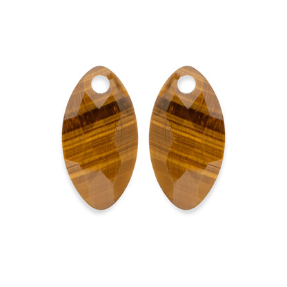 SPARKLING Earstones Leaf Tiger Eye Earleaf Small