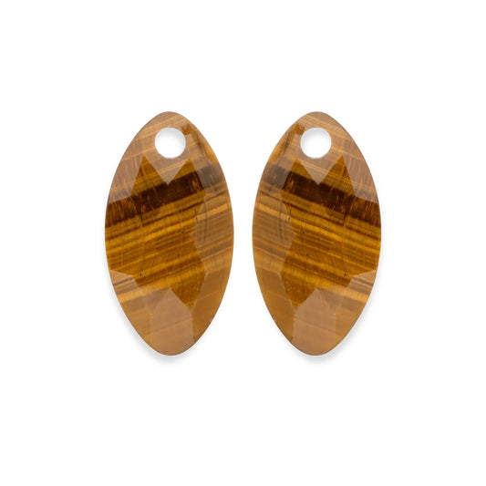 SPARKLING Earstones Leaf Tiger Eye Earleaf Small