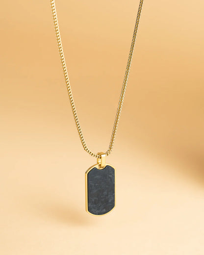 GEMENI GOUDEN KETTING MET CARBON HANGER