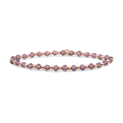 SPARKLING Bracelet Purple Pink Quartz Interstellar Gold 3MM