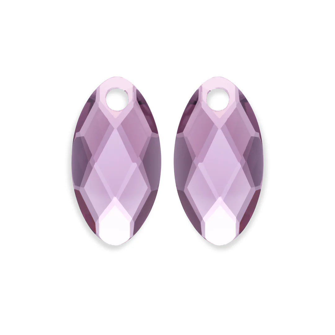 SPARKLING Earstones Leaf Purple Pink Quartz