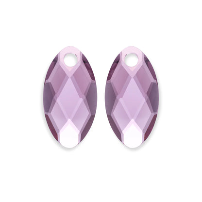 SPARKLING Earstones Leaf Purple Pink Quartz