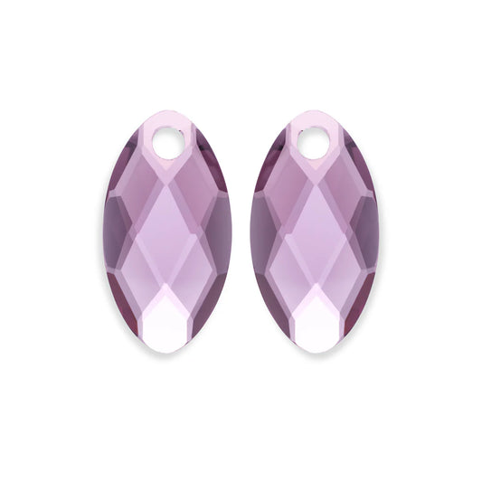 SPARKLING Earstones Leaf Purple Pink Quartz