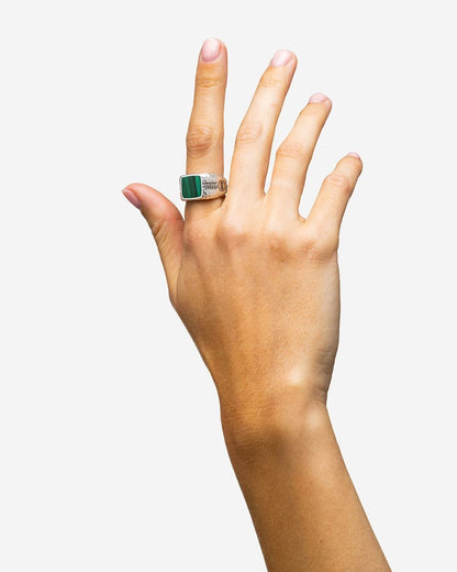 BUDDHA TO BUDDHA TANGGUH SMALL RING MALACHITE ZILVER