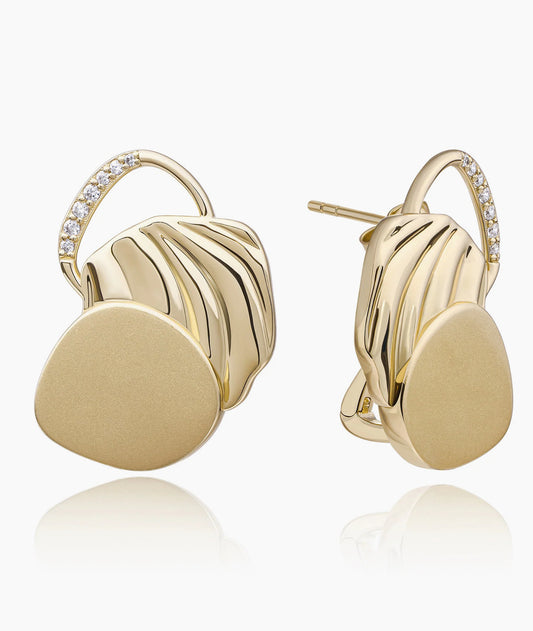 SPARKLING UNEVEN PUSH BACK OORBELLEN ZIRCONIA