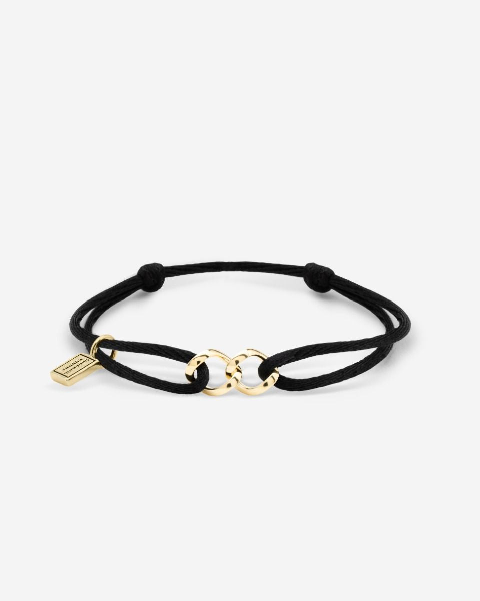 BUDDHA TO BUDDHA KOORD BRACELET CHAIN XS VERGULD ZWART