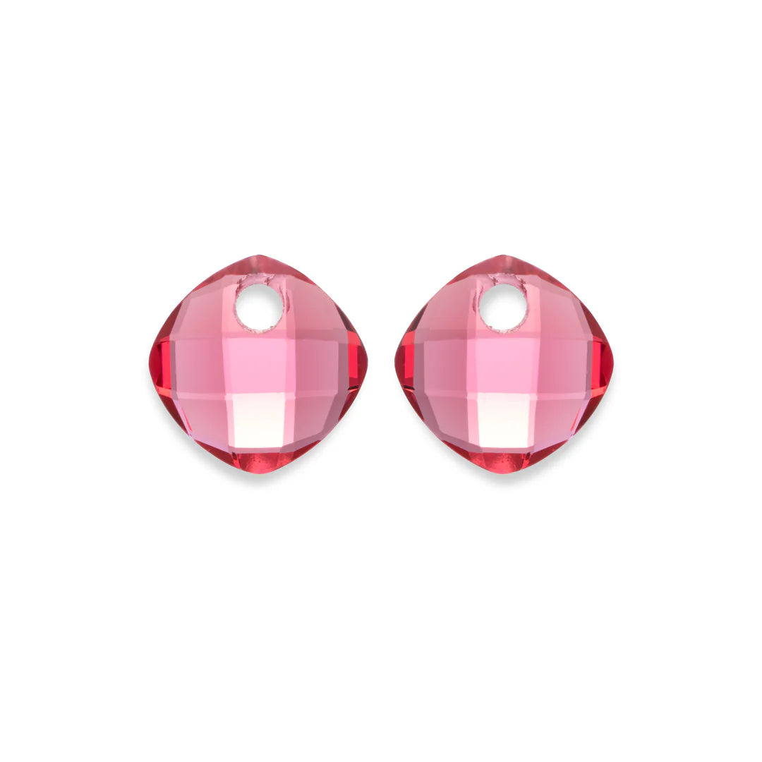 SPARKLING Earstones Cushion Cut Fuchsia Quartz