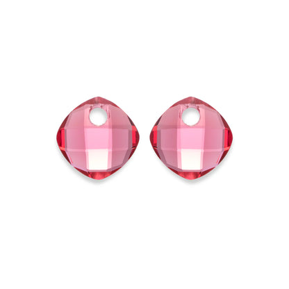 SPARKLING Earstones Cushion Cut Fuchsia Quartz