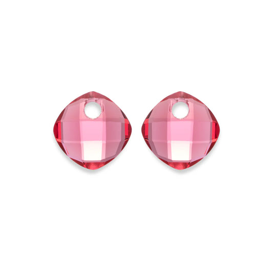 SPARKLING Earstones Cushion Cut Fuchsia Quartz